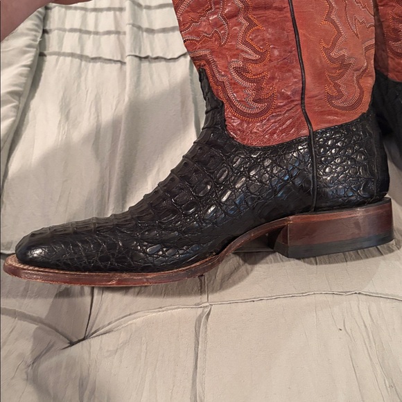 Lucchese Black and Brown Crocodile Western Boots - Picture 12 of 12